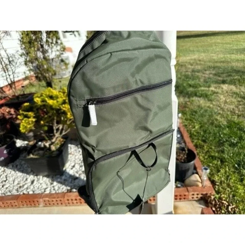 Tumi Just In Case Backpack Olive Green Nylon Packable Travel foldable bag